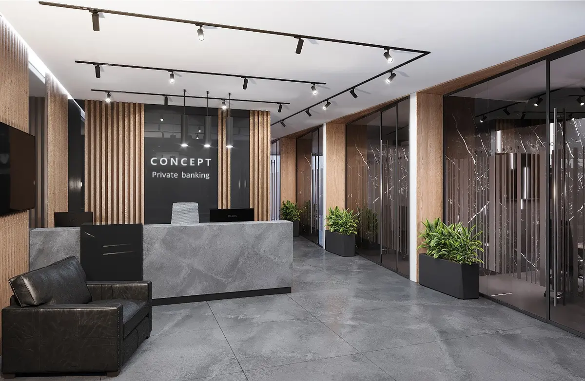 Портфолио Дизайн офиса отделения банка в Москве - Interior Design Pro