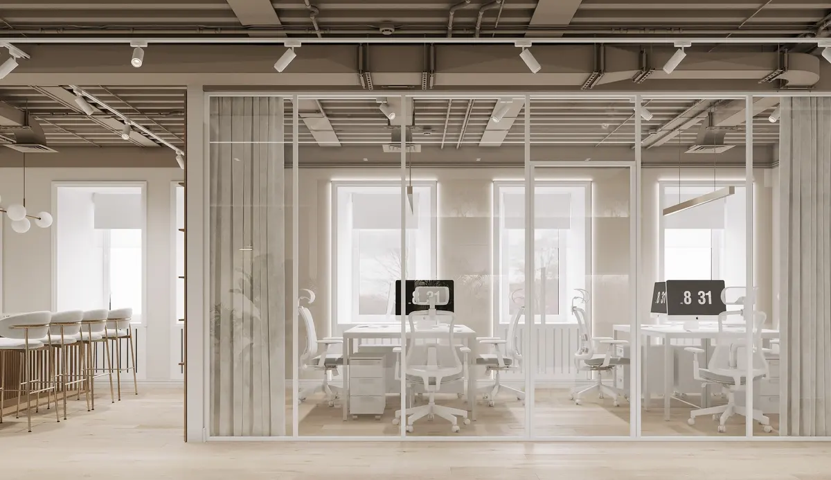 Office interior design in osobnyake 1142 m², Offices