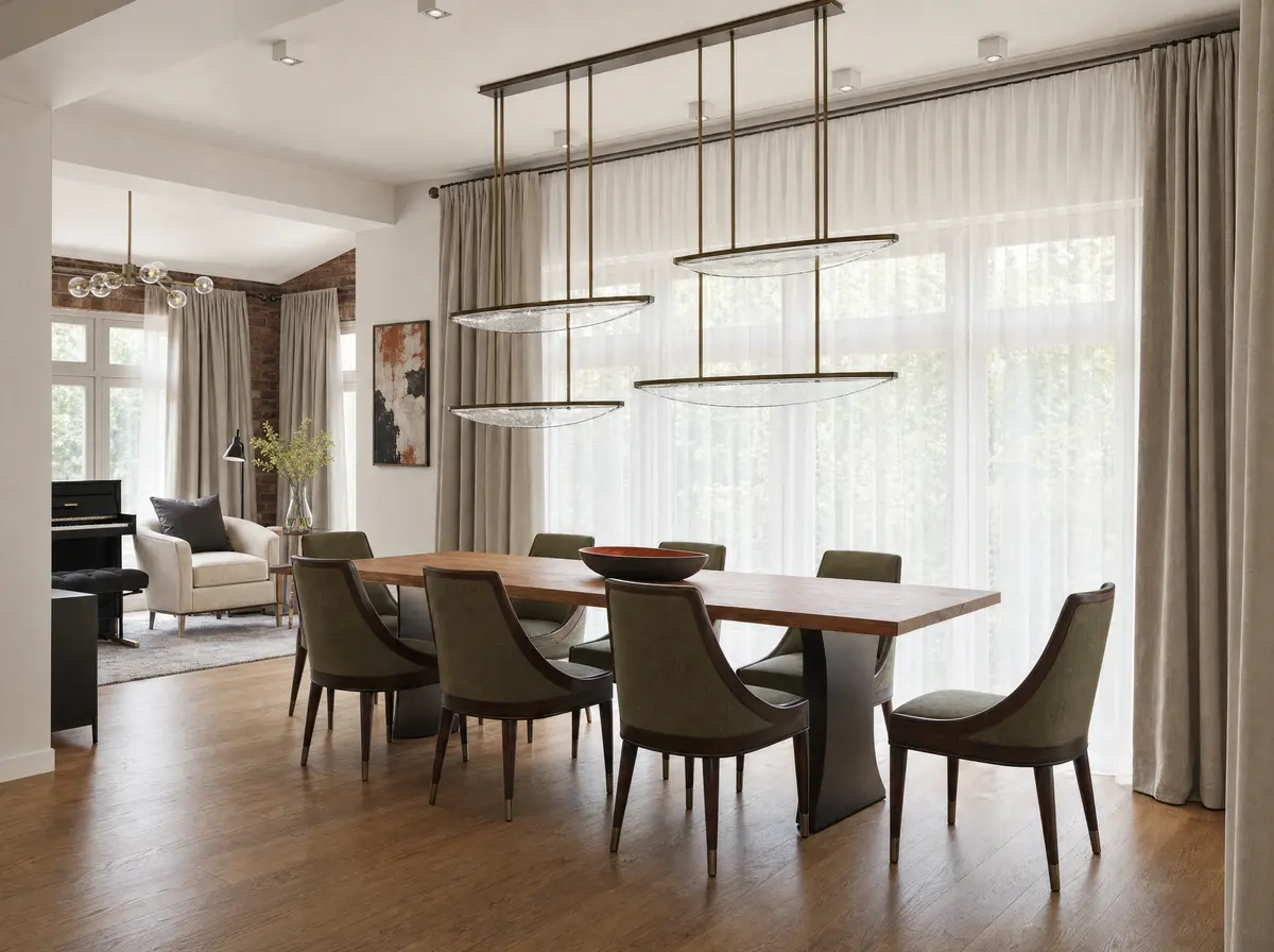 Dining room with a panoramic window