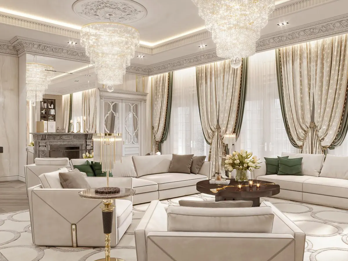 КП Agalarov Estate. Дизайн интерьера дома 1425 кв.м. в стиле современная классика