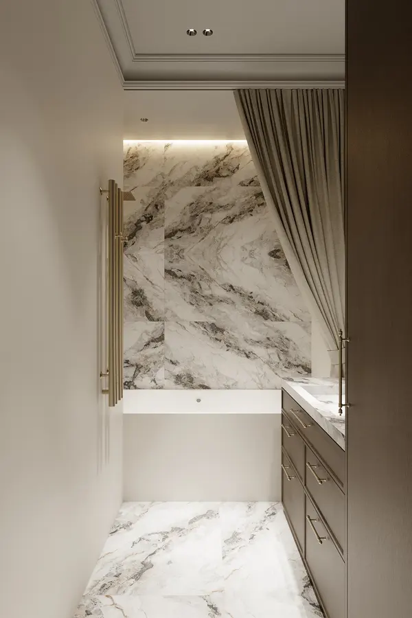 Apartment interior design in starom fonde 67m². Kutuzovskiy prospekt, Bathroom